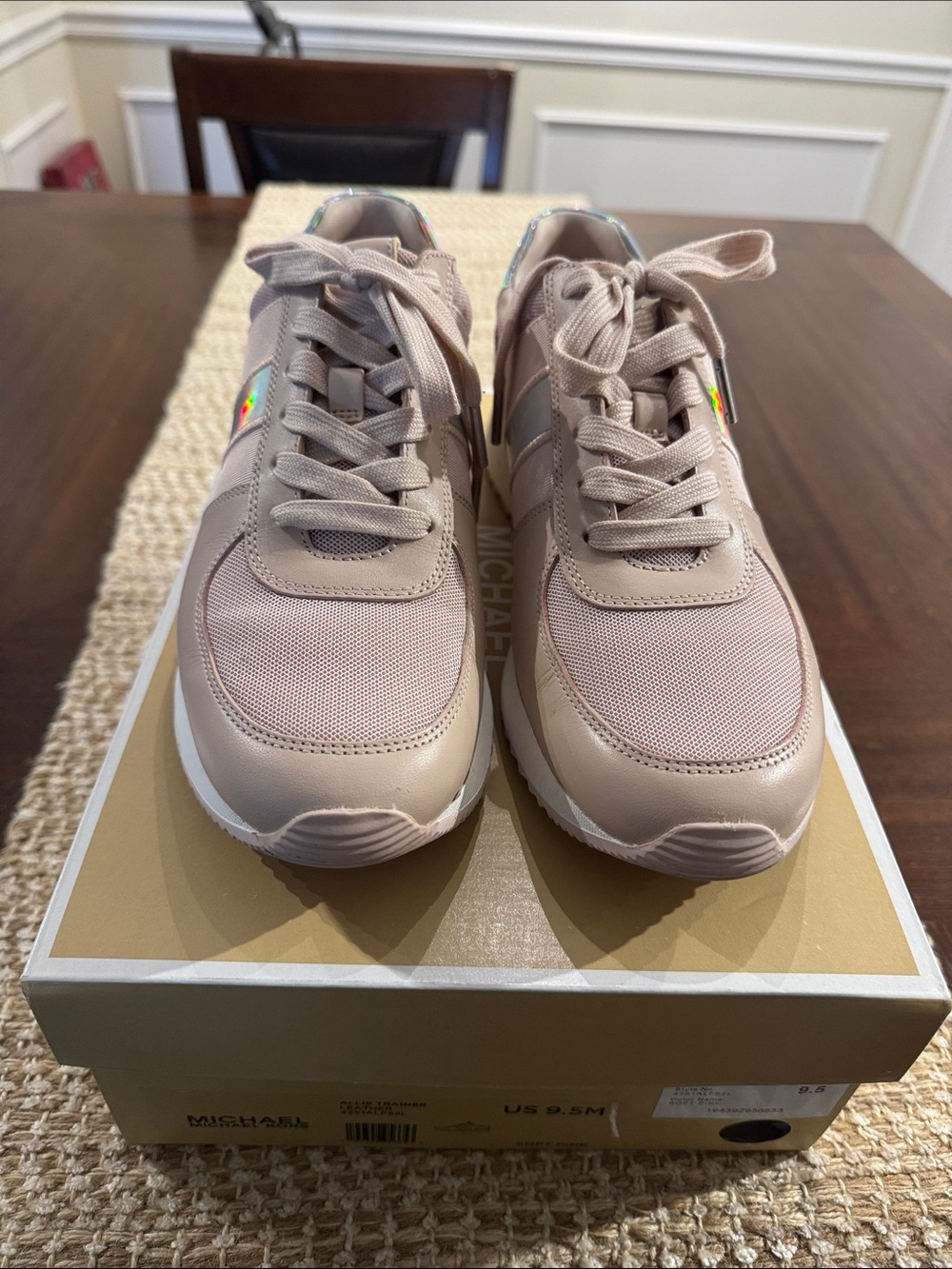 Michael Kors Blush Pink Mesh & Leather Low-Top Sneakers